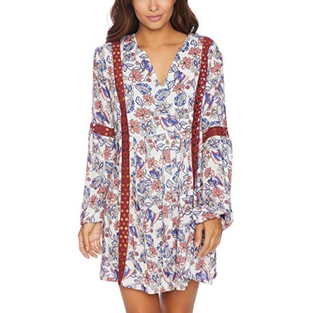Ella Moss Folktale Boho Floral Swing Tunic Dress - Picture 1 of 6